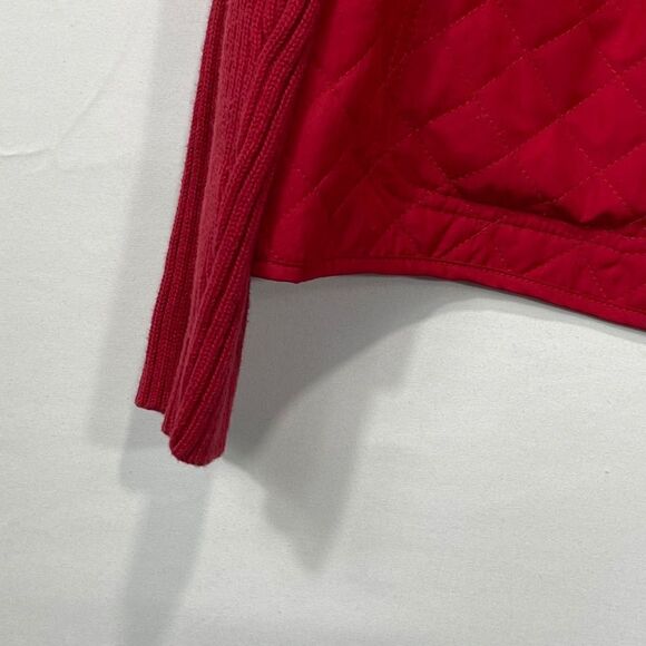 Petite Croft & Barrow Red Quilted Sweater Jacket - Picture 7 of 16